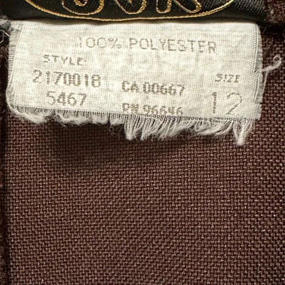 24K Brown High Waist Pencil Midi Skirt Vintage Retro Business Workwear Sz 10 - Picture 7 of 7